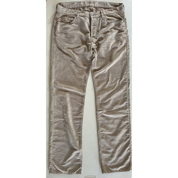 7 For All Mankind Jeans Men's 34 Standard Soft Button Tan Beige Measures 36x33 - Picture 1 of 11